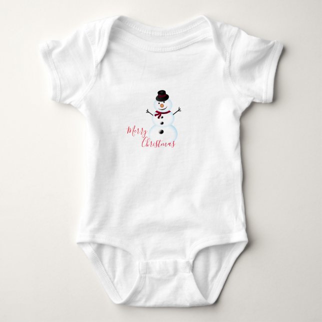 Body Para Bebê Bebê Natal Jersey Bodycase/Snowman (Frente)