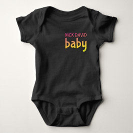 Body Para Bebê Bebê NiCK DAViD - Tee Black Dual-Sided Snap