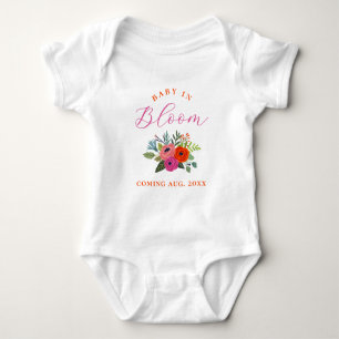 Body Para Bebê Bebê no Bloom Bright Floral Anúncio de Gravidez