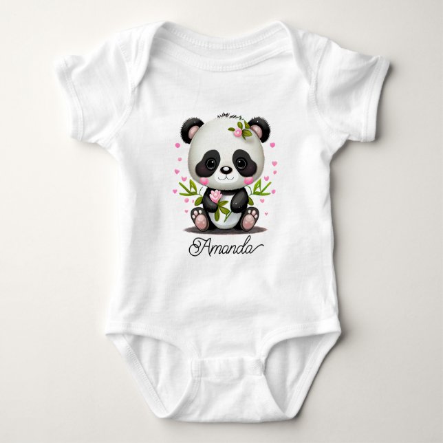Body Para Bebê Bebê Panda Fofo (Frente)