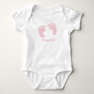 Body Para Bebê Bebê Pegadas Criança Rapariga Rosa Pintada Enferme