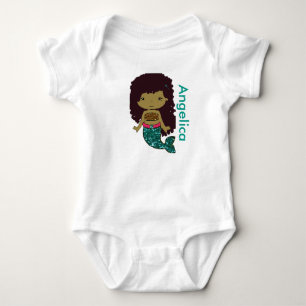 Body Para Bebê Bebê personalizado da sereia um Tshirt da parte