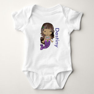Body Para Bebê Bebê personalizado da sereia um Tshirt da parte