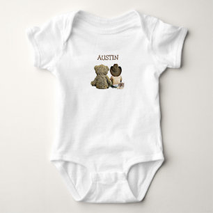 Body Para Bebê Bebê personalizado do vaqueiro e do urso de