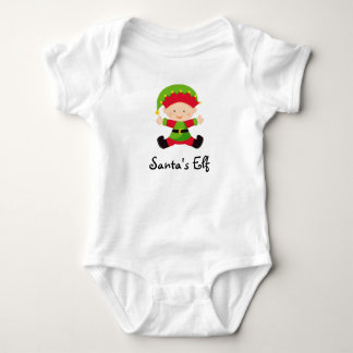 Body Para Bebê Bebê personalizado duende do Natal do papai noel