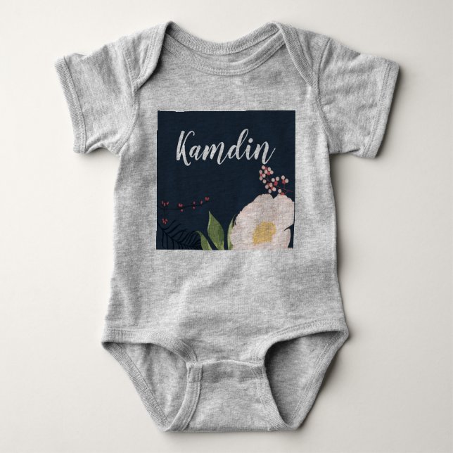 Body Para Bebê Bebê personalizado Fato de bebê Cosmos Rosa em Na (Frente)