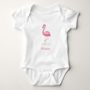 Body Para Bebê Bebê Personalizado Flamingo Cor-de-Rosa