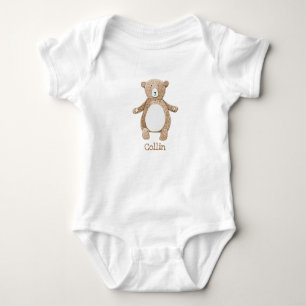 Body Para Bebê Bebê Personalizado Nome do Urso Bonito