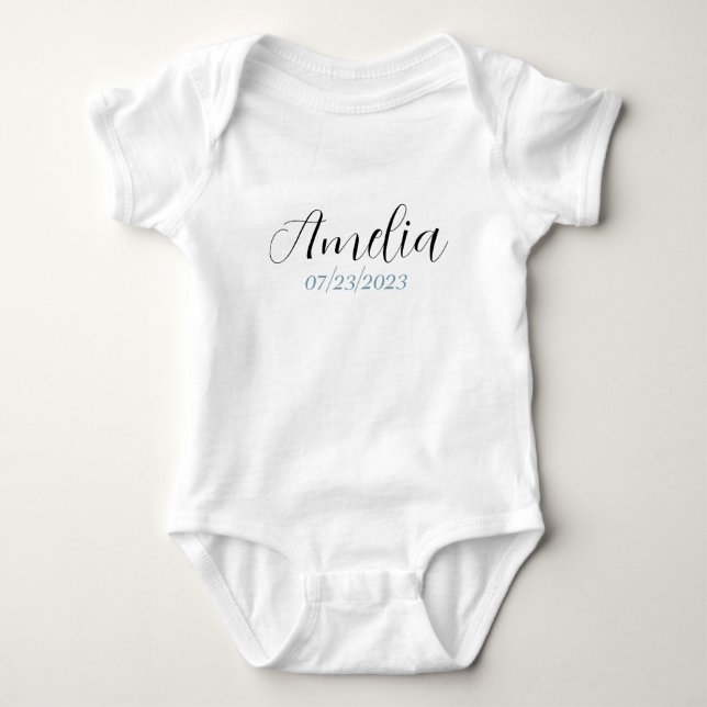 Body Para Bebê Bebê personalizado - Nome personalizado e Nascimen (Frente)