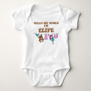 Body Para Bebê Bebê personalizado 'Olá Grande Mundo'