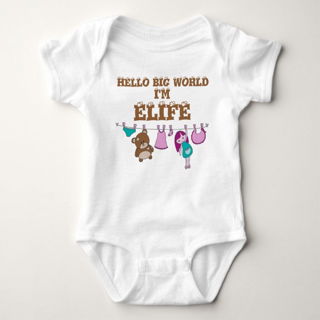 Body Para Bebê Bebê personalizado 'Olá Grande Mundo' (Frente)