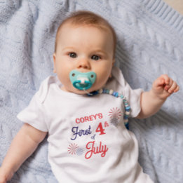 Body Para Bebê Bebê personalizado "Primeiro 4 de julho"