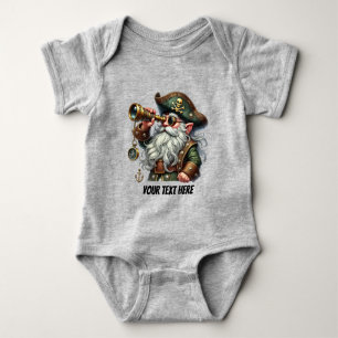 Body Para Bebê Bebê pirata divertida, personalizável
