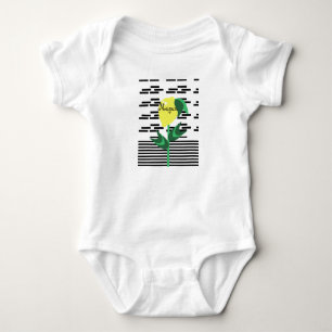 Body Para Bebê Bebê Planta de Limão Listras Verão