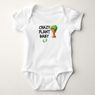 Body Para Bebê Bebê Planta Louco, Bebê Fofo à Base de Planta