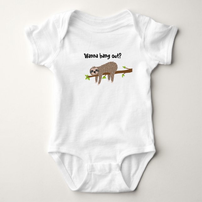Body Para Bebê Bebê Preguiça Fofo (Frente)
