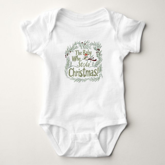 Body Para Bebê Bebê que roubou o Natal com Snowman (Frente)
