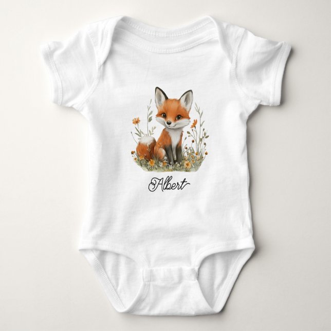 Body Para Bebê Bebê Raposa Fofa (Frente)