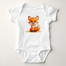 Bebê Raposa Fofa – Bodysuit de Desenho Adorável
