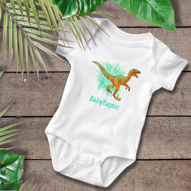 Body Para Bebê Bebê Raptor Velociraptor Dinossauro Engraçado Brin (Dinosaur baby Raptor cute fun dino baby vest)