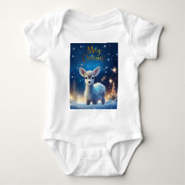 Body Para Bebê Bebê Reindeer com Feliz Saudação de Natal
