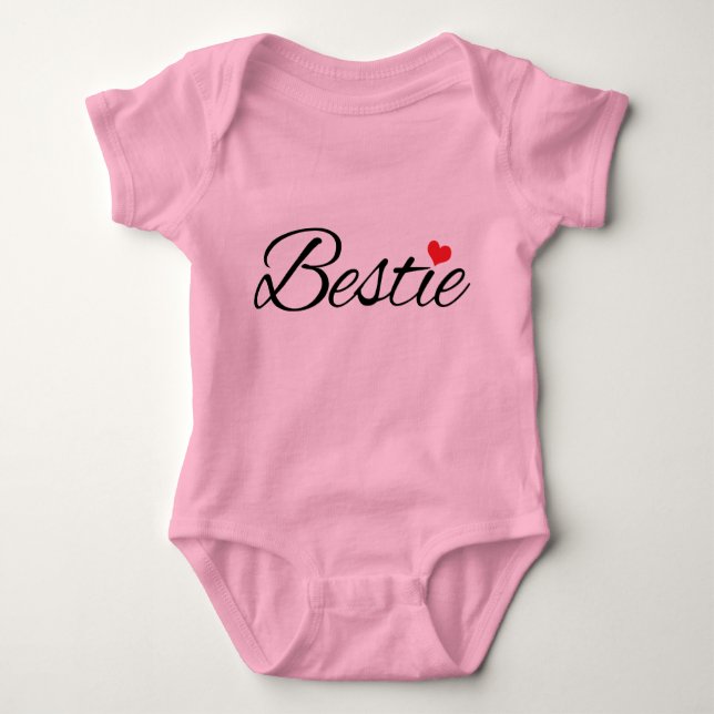 Body Para Bebê Bebê Rosa Bestie (Frente)