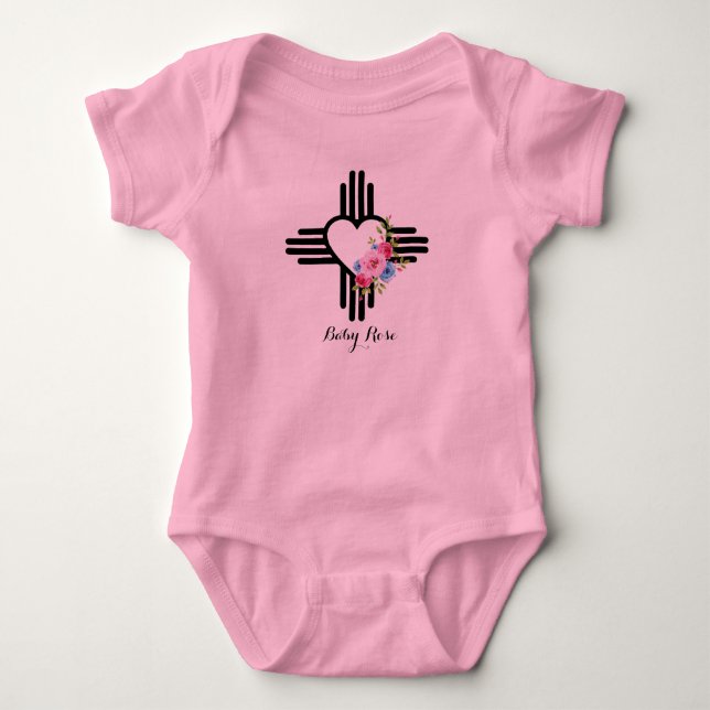 Body Para Bebê Bebê Rosa do Coração Zia Bonito (Frente)