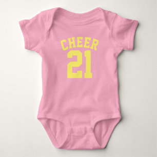 Body Para Bebê Bebê rosa e amarelo   Design de Sports Jersey