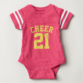Body Para Bebê Bebê rosa e amarelo | Design de Sports Jersey