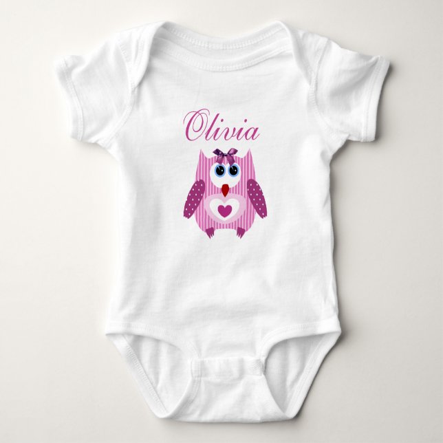 Body Para Bebê Bebê Rosa Personalizada Menina Uma Pedra (Frente)