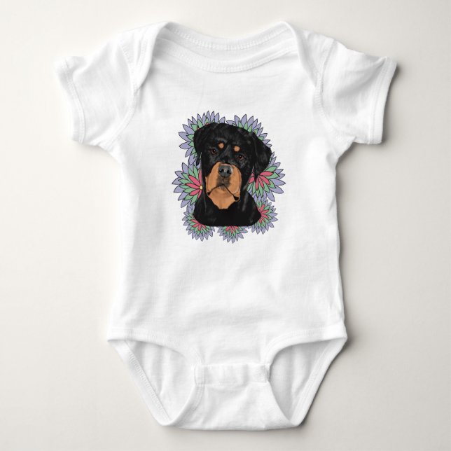 Body Para Bebê Bebê rottweiler (Frente)