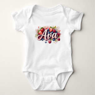 Body Para Bebê Bebê-Roupa-Morte" Ava - Design Berry Floral