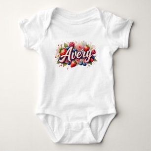Body Para Bebê Bebê-Roupa-Morte" Avery - Design Berry Floral