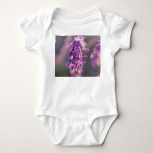 Body Para Bebê Bebê roxo Onsie da flor da lavanda das belas arte