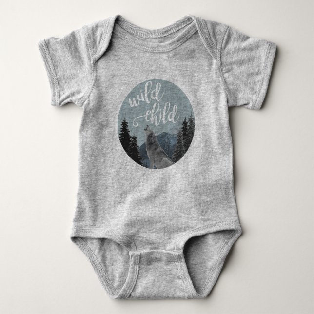 Body Para Bebê Bebê selvagem Onsie da criança (Frente)