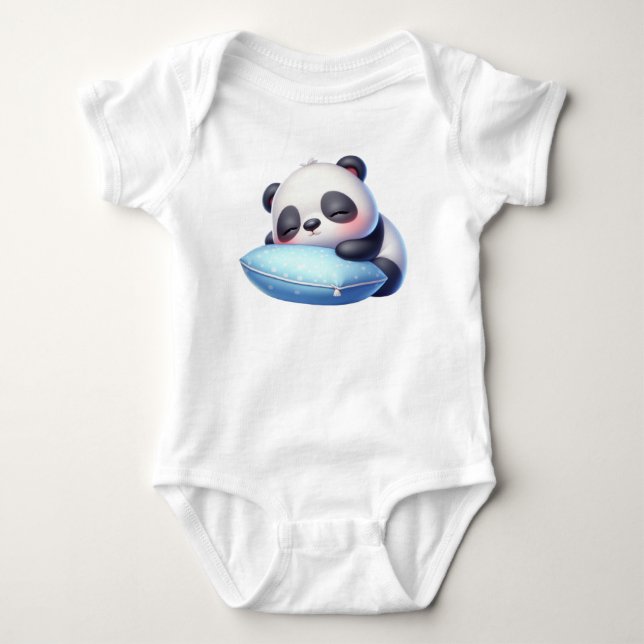 Body Para Bebê Bebê sonolento panda (Frente)