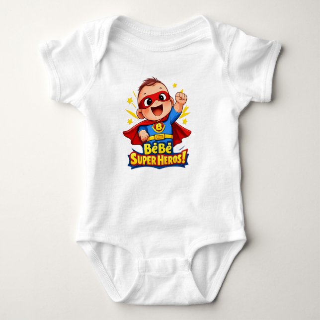 Body Para Bebê Bébé Super Héros Cute Baby Superhero Illustration (Frente)