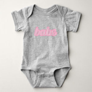 Body Para Bebê Bebê texto lindo jeans gráfico rosa