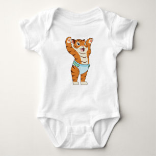 Body Para Bebê Bebê Tiger com cuecas