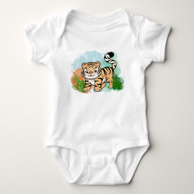 Body Para Bebê Bebê Tigre (Frente)