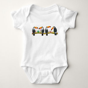 Body Para Bebê Bebê tropical dos pássaros de Toucan uma parte