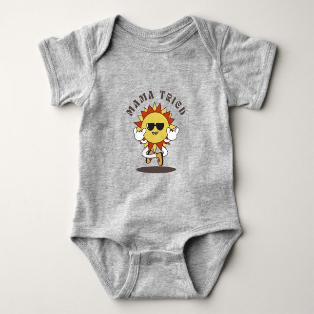 Body Para Bebê Bebê uma peça "Mamãe tentou" (Frente)