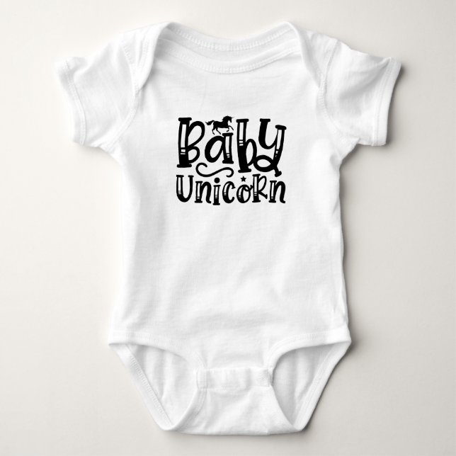 Body Para Bebê Bebê Unicórnio Gênero Neutro  (Frente)