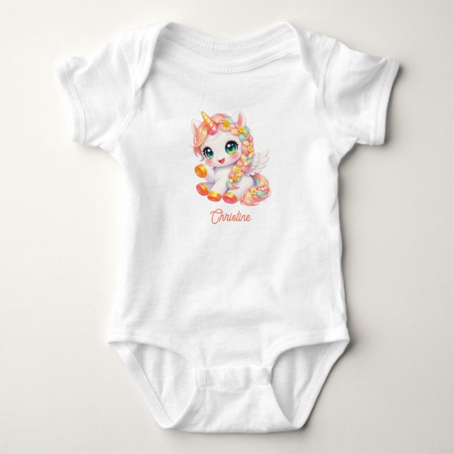 Body Para Bebê Bebê Unicórnio Mágico (Frente)