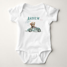 Body Para Bebê Bebê Urso Carro de Corrida