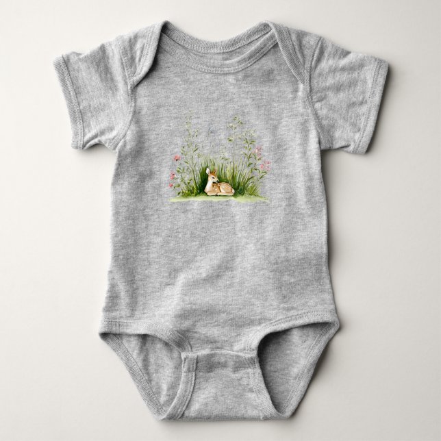 Body Para Bebê Bebê Veado Floresta  (Frente)