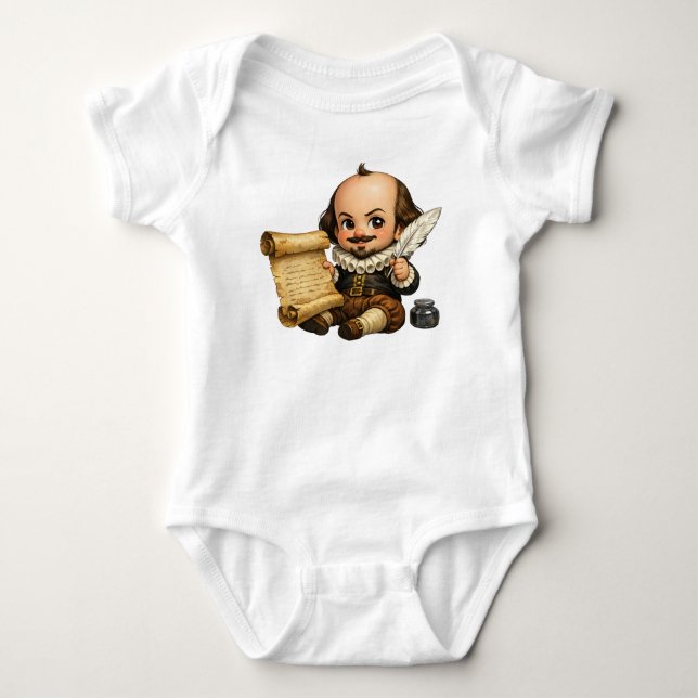 Body Para Bebê Bebê William Shakespeare Travesso (Frente)