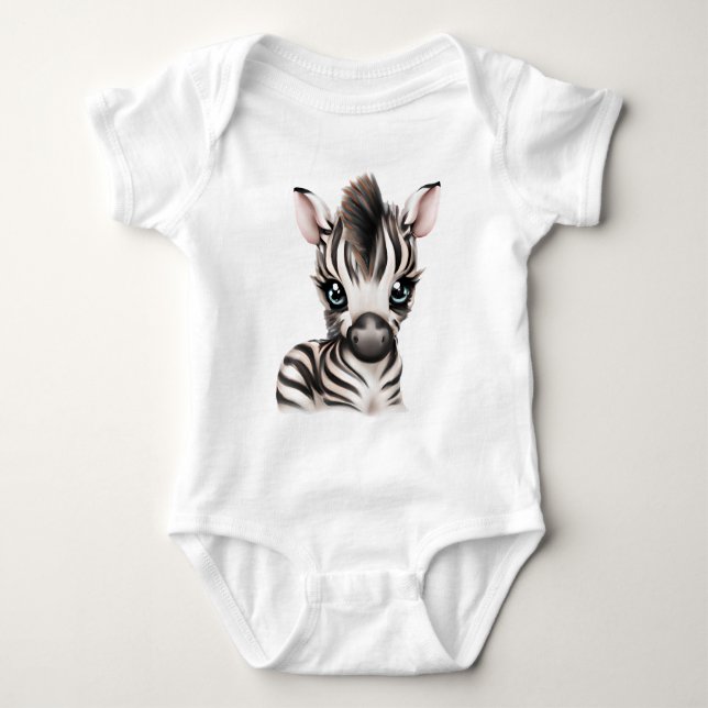 Body Para Bebê Bebê Zebra Adorável (Frente)