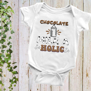 Body Para Bebê Bebendo de leite de chocolate