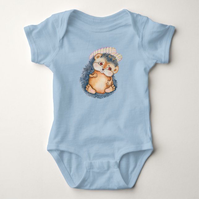 Body Para Bebê Bebêouriço-Cacheiro Adorável Com Chapéu (Frente)